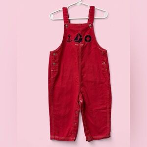 Vintage Baby Gap Nautical Red Embroidered Overalls – 3XL (30–36 Months) 3T